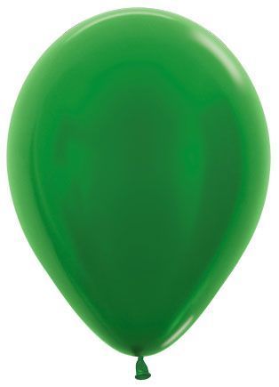 Sempertex - 11" Metallic Green Latex Balloons (50pcs) - SKU:238463 - UPC:7703340238463 - Party Expo