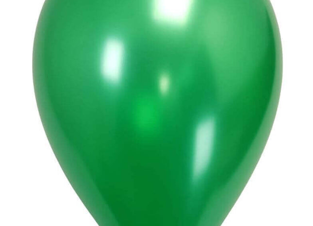 Sempertex - 11" Metallic Green Latex Balloons (50pcs) - SKU:238463 - UPC:7703340238463 - Party Expo