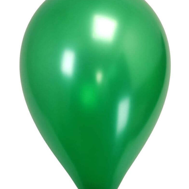 Sempertex - 11" Metallic Green Latex Balloons (50pcs) - SKU:238463 - UPC:7703340238463 - Party Expo