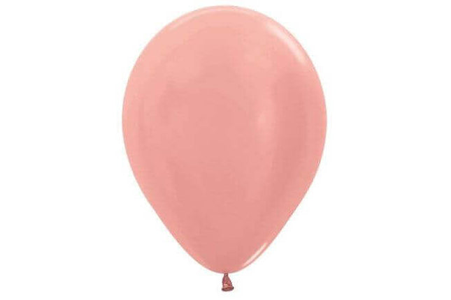 Sempertex - 11" Metallic Rose Gold Latex Balloons (50pcs) - SKU:124391 - UPC:7703340124391 - Party Expo