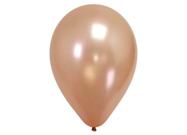Sempertex - 11" Metallic Rose Gold Latex Balloons (50pcs) - SKU:124391 - UPC:7703340124391 - Party Expo