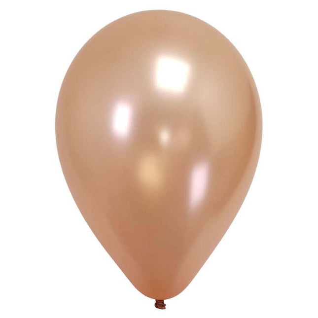 Sempertex - 11" Metallic Rose Gold Latex Balloons (50pcs) - SKU:124391 - UPC:7703340124391 - Party Expo