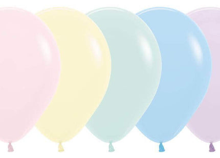 Sempertex - 11" Pastel Matte Assorted Latex Balloons (50ct) - SKU:155586 - UPC:7703340155586 - Party Expo