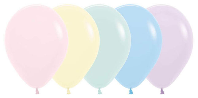 Sempertex - 11" Pastel Matte Assorted Latex Balloons (50ct) - SKU:155586 - UPC:7703340155586 - Party Expo