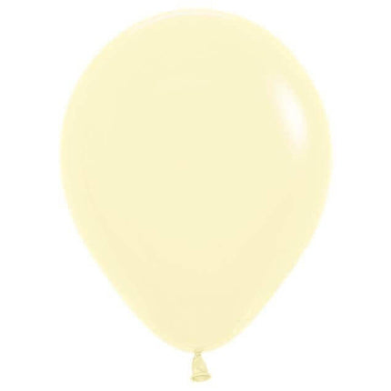 Sempertex - 11" Pastel Matte Yellow Latex Balloons (100pcs) - SKU:53175 - UPC:030625531757 - Party Expo