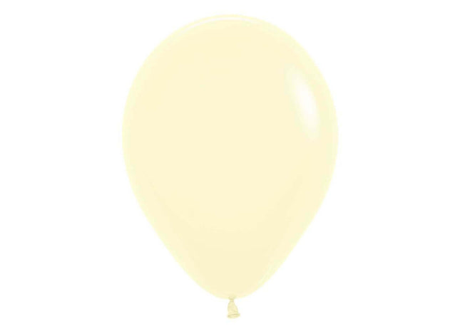 Sempertex - 11" Pastel Matte Yellow Latex Balloons (50pcs) - SKU:155661 - UPC:7703340155661 - Party Expo