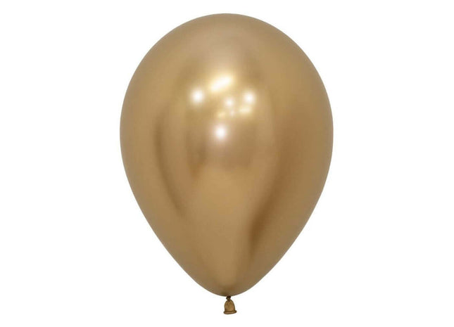 Sempertex - 11" Reflex Gold Latex Balloons (50pcs) - SKU:169644 - UPC:7703340169644 - Party Expo