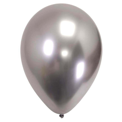 Sempertex - 11" Reflex Silver Latex Balloons (50pcs) - SKU:169705 - UPC:7703340169705 - Party Expo