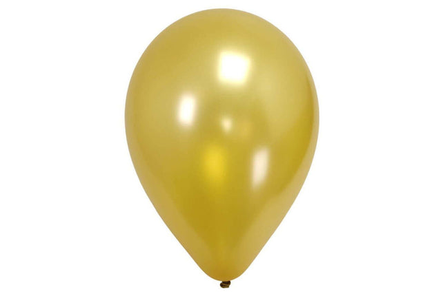 Sempertex - 18" Metallic Gold Latex Balloons (25pcs) - SKU:258249 - UPC:7703340258249 - Party Expo