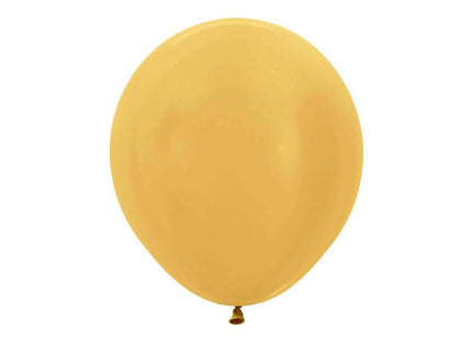 Sempertex - 18" Metallic Gold Latex Balloons (25pcs) - SKU:258249 - UPC:7703340258249 - Party Expo