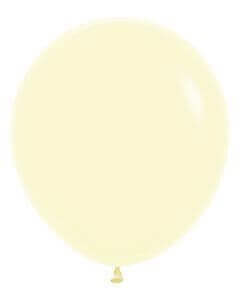 Sempertex - 18" Pastel Matte Yellow Latex Balloons (25 Count) - SKU:551751 - UPC:030625551755 - Party Expo
