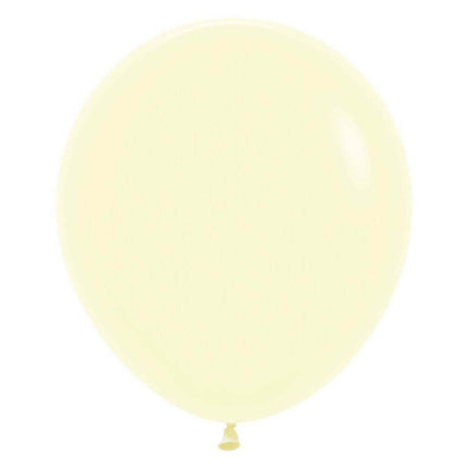 Sempertex - 18" Pastel Matte Yellow Latex Balloons (25pcs) - SKU:155111 - UPC:7703340155111 - Party Expo