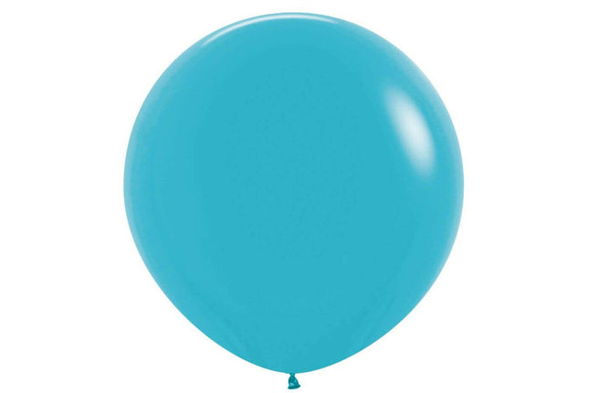 Sempertex - 36" Fashion Caribbean Blue Latex Balloons (2pcs) - SKU:113210 - UPC:7703340113210 - Party Expo
