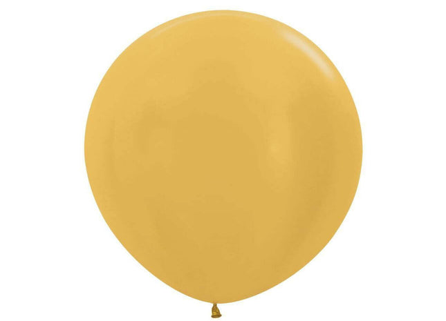 Sempertex - 36" Metallic Gold Latex Balloons (2pcs) - SKU:114200 - UPC:7703340114200 - Party Expo