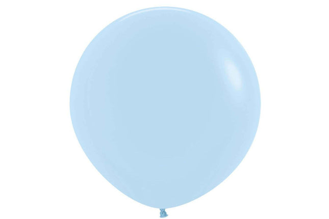 Sempertex - 36" Pastel Matte Blue Latex Balloons (2pcs) - SKU:154855 - UPC:7703340154855 - Party Expo