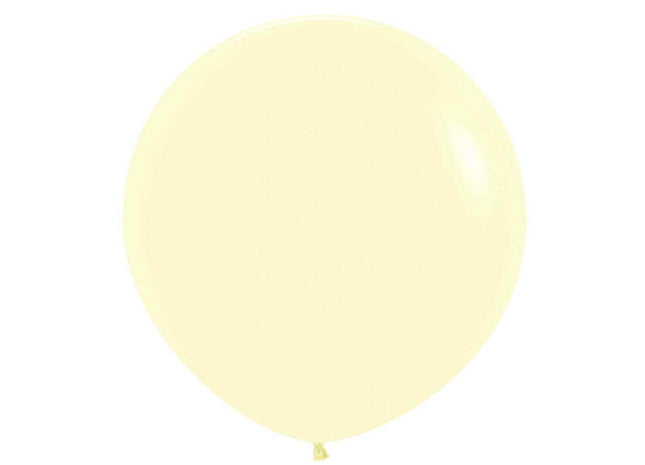 Sempertex - 36" Pastel Matte Yellow Latex Balloons (2pcs) - SKU:154633 - UPC:7703340154633 - Party Expo