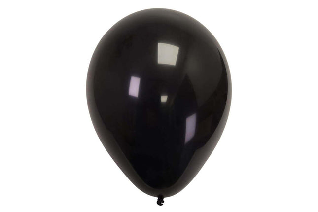 Sempertex - 5" Fashion Black Latex Balloons (50pcs) - SKU:201467 - UPC:7703340201467 - Party Expo