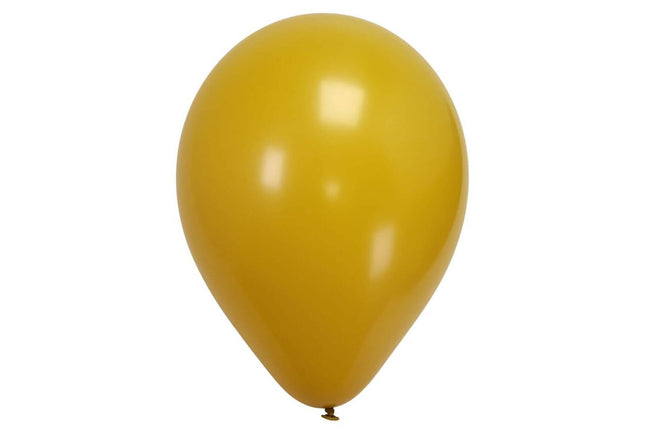 Sempertex - 5" Fashion Mustard Latex Balloons (50pcs) - SKU:177472 - UPC:7703340177472 - Party Expo