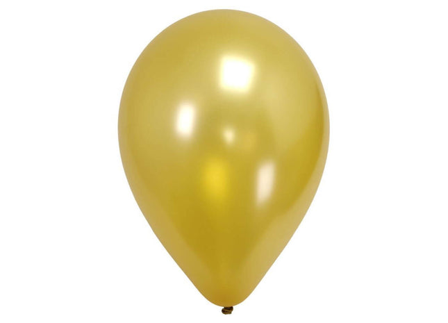 Sempertex - 5" Metallic Gold Latex Balloons (50pcs) - SKU:208268 - UPC:7703340208268 - Party Expo
