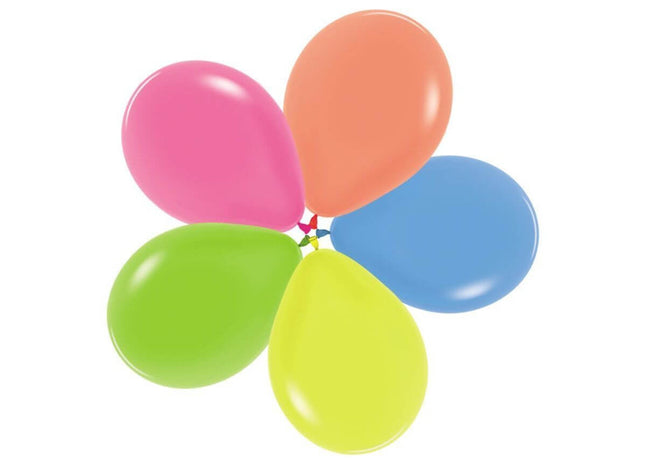 Sempertex - 5" Neon Assortment Latex Balloons (50pcs) - SKU:126951 - UPC:7703340126951 - Party Expo