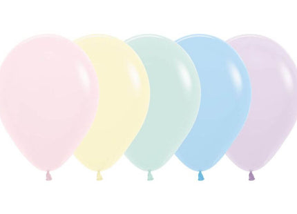 Sempertex - 5" Pastel Matte Assorted Latex Balloons (50 count) - SKU:155562 - UPC:7703340155562 - Party Expo