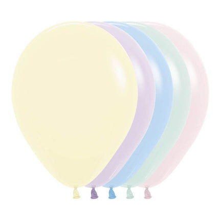 Sempertex - 5" Pastel Matte Assorted Latex Balloons (50 count) - Party Expo