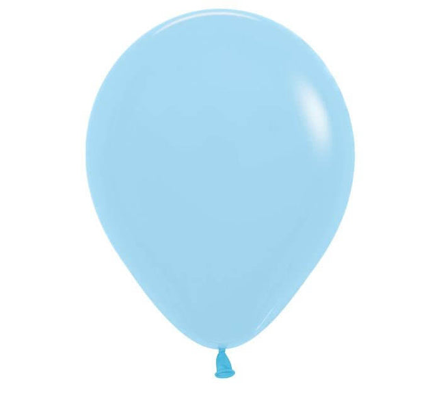 Betallatex - 5" Pastel Matte Blue Latex Balloons (100pcs) - SKU:511771 - UPC:030625511773 - Party Expo
