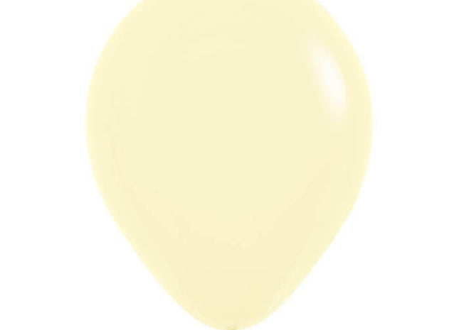 Sempertex - 5" Pastel Matte Yellow Latex Balloons (100pcs) - SKU:511751 - UPC:030625511759 - Party Expo