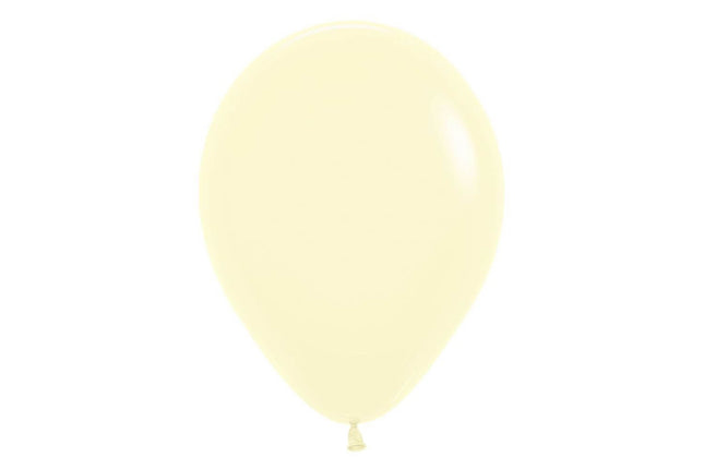 Sempertex - 5" Pastel Matte Yellow Latex Balloons (50pcs) - SKU:155647 - UPC:7703340155647 - Party Expo