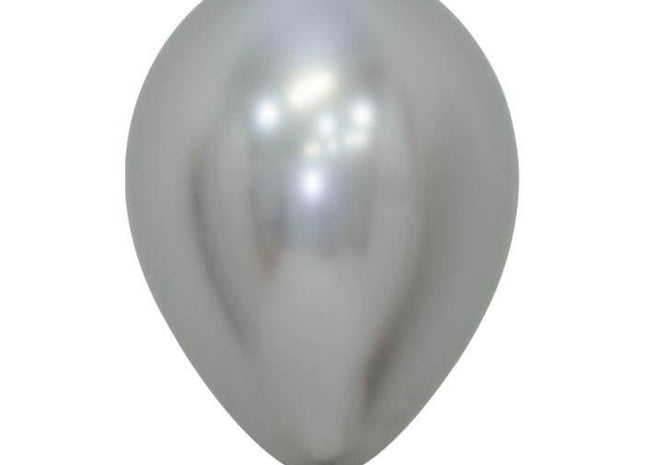 Sempertex - 5" Reflex Silver Latex Balloons (100pcs) - SKU:BO5113 - UPC:030625511452 - Party Expo