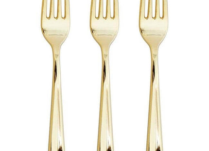 Sensations Metallic Gold Forks - 24 count - SKU:338366 - UPC:092352988341 - Party Expo