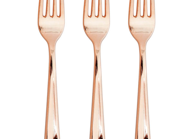 Sensations Metallic Rosegold Forks - 24 count - SKU:338367 - UPC:092352988358 - Party Expo