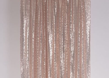 Sequin Backdrop Curtain Rose Gold 5ft. x 10ft. - SKU:4228-Rosegold - UPC:809726554114 - Party Expo