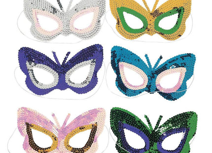 Sequin Butterfly Mask - SKU:3L-31/338 - UPC:887600992429 - Party Expo