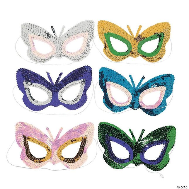 Sequin Butterfly Mask - SKU:3L-31/338 - UPC:887600992429 - Party Expo