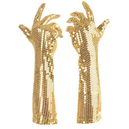 Sequin Gloves - Gold - Party Expo