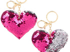 Sequin Heart Keychain - SKU:KCSEHEA - UPC:097138887719 - Party Expo