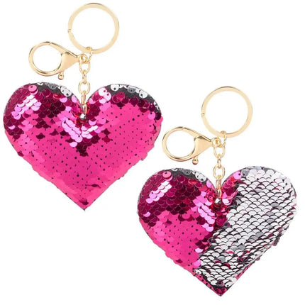 Sequin Heart Keychain - Party Expo