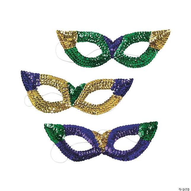 Sequin Mardi Gras Masks - Party Expo