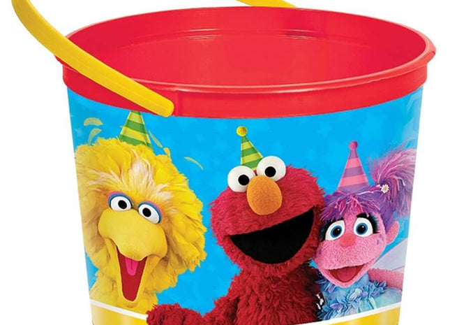 Sesame Street - Plastic Bucket Favor Container - SKU:261672 - UPC:013051682477 - Party Expo