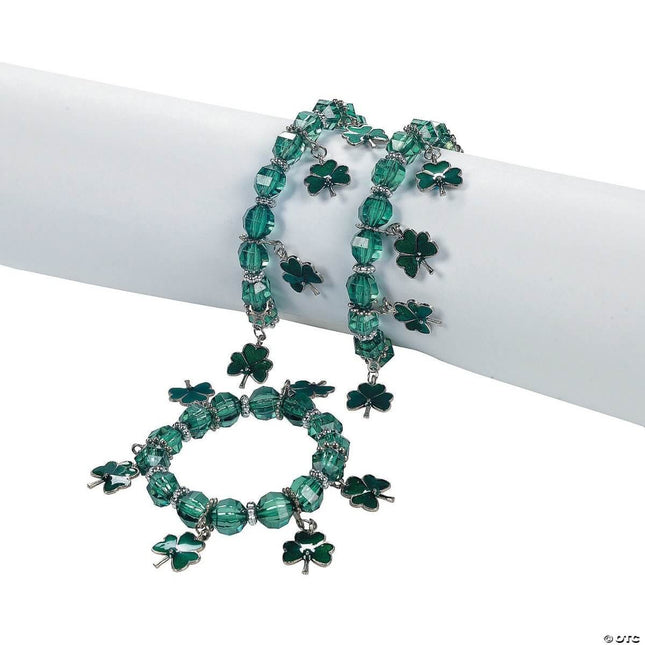 Shamrock Charm Bracelet - SKU:3L--24/1562-P - UPC:887600092532 - Party Expo