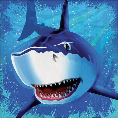 Shark Splash Lunch Napkins (16ct) - SKU:665887- - UPC:073525989501 - Party Expo