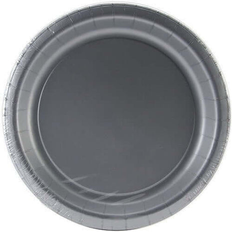 Shimmering Silver - 9" Dinner Plates - SKU:47106B - UPC:039938171162 - Party Expo