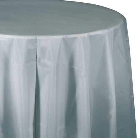 Shimmering Silver Octy Round Table Cover - SKU:703281 - UPC:073525813158 - Party Expo