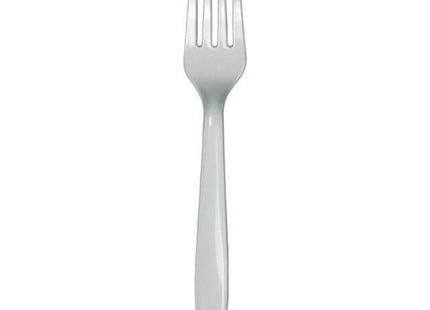 Shimmering Silver Plastic Forks - SKU:10469 - UPC:073525182926 - Party Expo