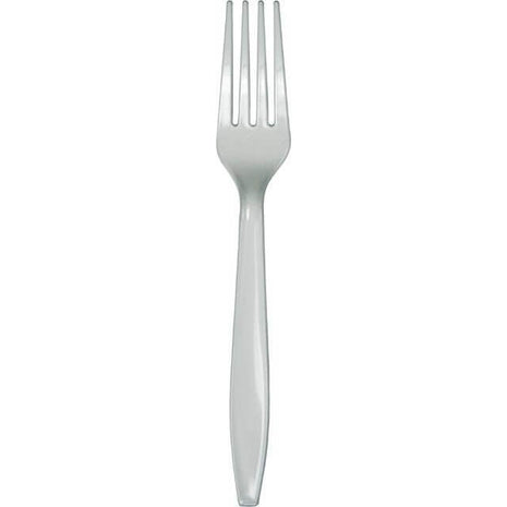 Shimmering Silver Plastic Forks - SKU:10469 - UPC:073525182926 - Party Expo