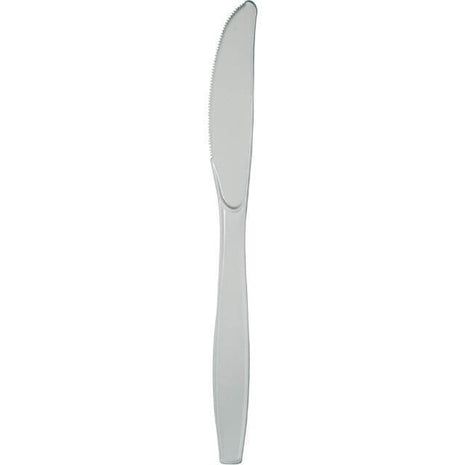 Shimmering Silver Plastic Knives - SKU:10586 - UPC:073525182940 - Party Expo