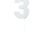 Silver Diamond #3 Cake Topper - SKU:DNS3 - UPC:749567999043 - Party Expo