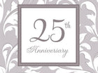 Silver Elegant Scroll 25th Anniversary Lunch Napkins (16ct) - SKU:5138501 - UPC:013051353223 - Party Expo