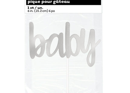 Baby Shower - Silver Foil Cake Topper - SKU:90902 - UPC:011179909025 - Party Expo